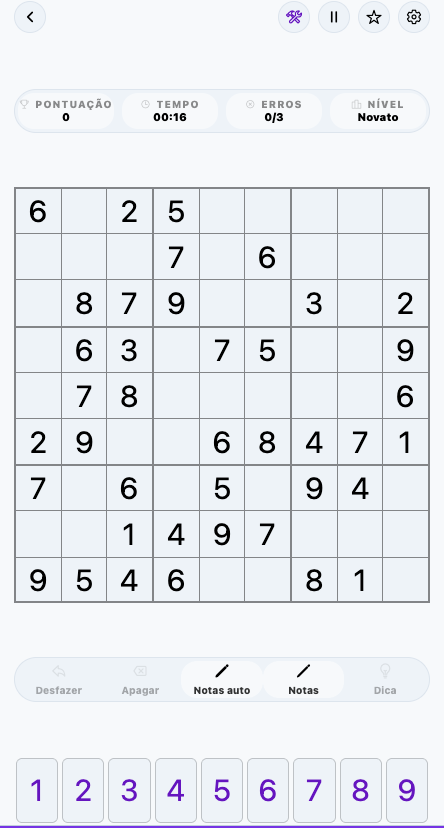 Daily Sudoku screenshot showing an in-progress board.